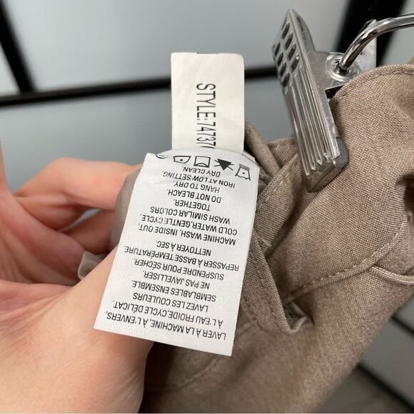 [13] Reitman’s Creme/Tan Structured Wide Leg Trousers Women’s Career Pant - Picture 9 of 14